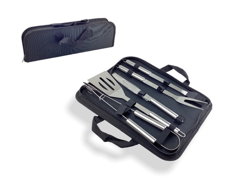 [15011371] SET UTENSILIOS ACER/PLAS P/BARBACOA 38X12 CM LISOS PLAT/NG BISTRO  741-37871