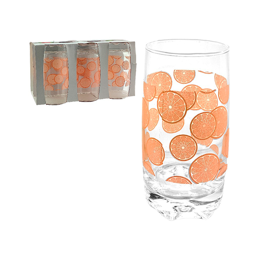 [15011514] SET 6 VASOS VID 12 OZ D/NARANJA TRANS/ANAR HARTIN 751-10700068C