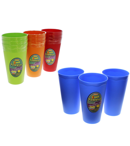 [15011576] SET 3 VASOS PLAS 25" LISO ANAR/RJ/VD/AZ RATAN MAYS 723-16473